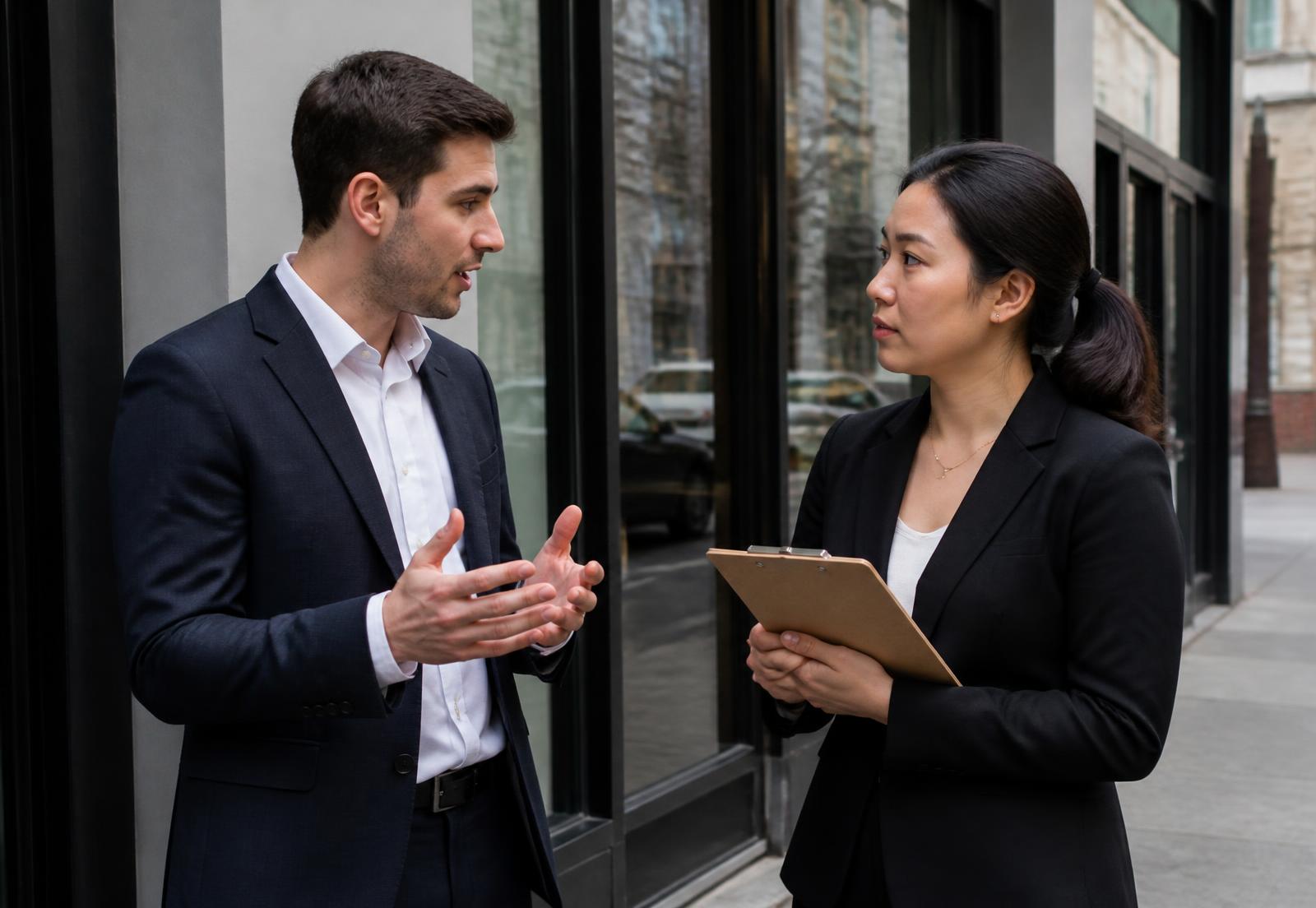 A CueWorks team member capturing content with a non-profit partner in New York